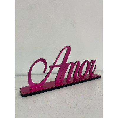 Placa Palavra Amor Espelhado - Decorativa