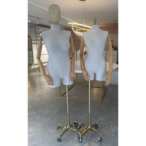 Manequim Tecido Braço De Madeira Articulado Feminino Manequim Tecido Braço De Madeira Articulado Feminino