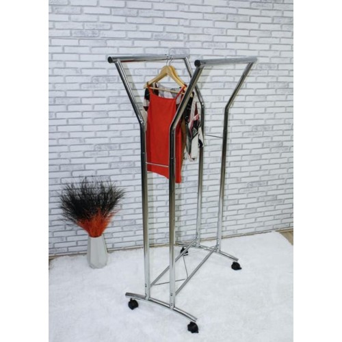 Arara De Chão Md Dupla Com Rodinha Disponível em Varias Cores