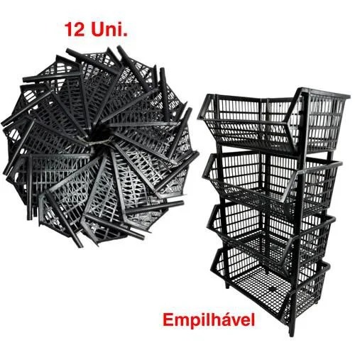 Cesto Plástico Empilhável Cesto Plástico Empilhável