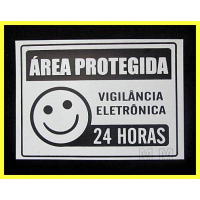 Etiqueta Área Protegida 24 horas Pacote C/ 2 peças